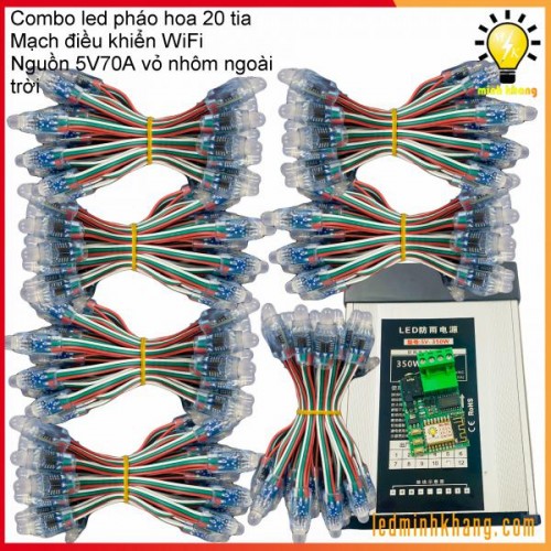 Combo led pháo hoa + mạch led pháo hoa sound đồng bộ âm thanh