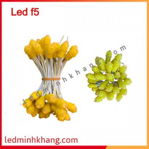 LED ĐÚC f5 Vàng - 12V - chống nước tuyệt đối